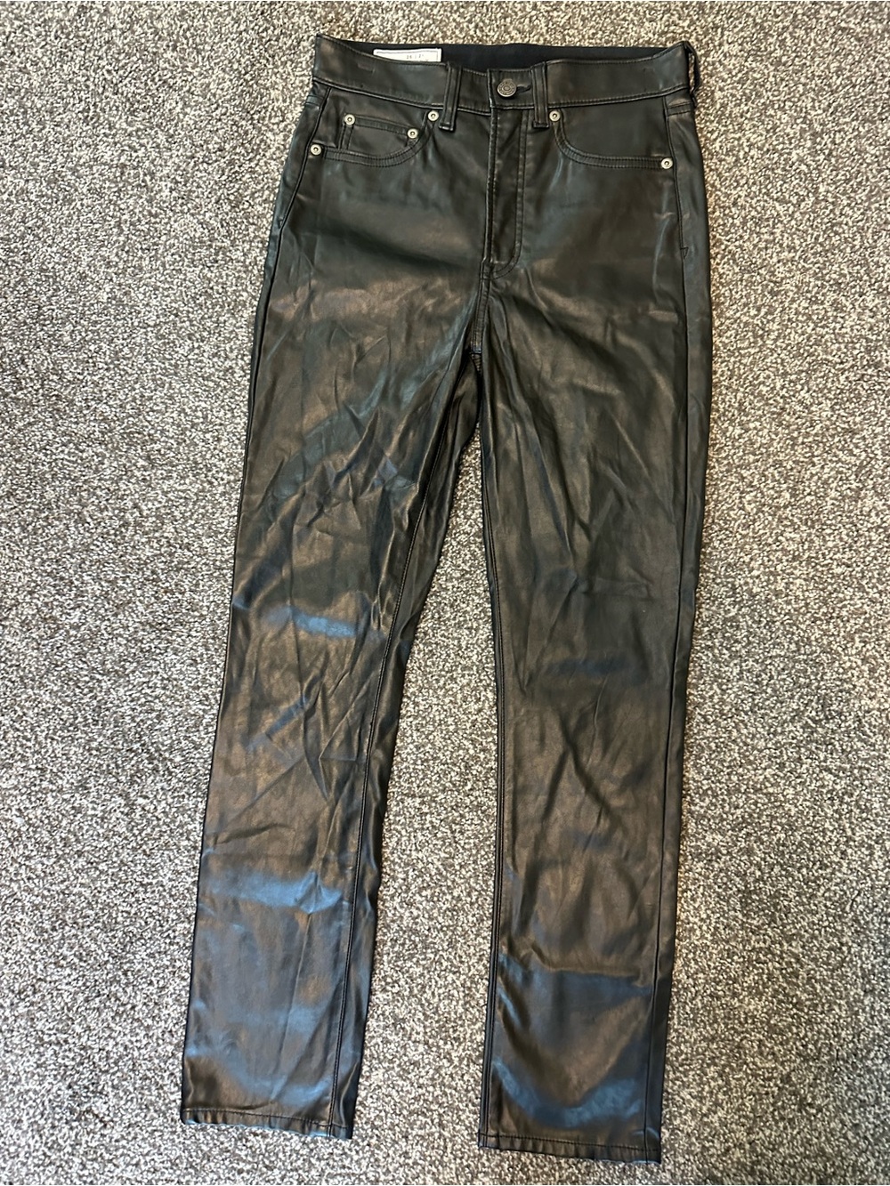 Women's GAP Black Faux Leather Skinny Jeans